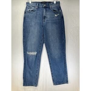 Lucky Brand High Rise Drew Mom Jeans Stretch Women’s Size 8/29 Ankle Distressed‎